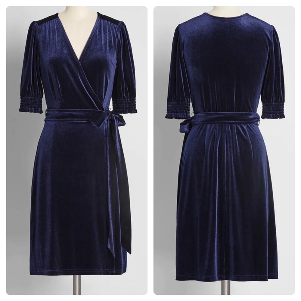 ModCloth Wrapped in Elegance Velvet Mini Dress